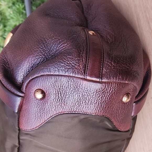 Prada Milano Green Nylon and Brown Leather Hobo Shoulder Bag with Gold hardware - Picture 12 of 16